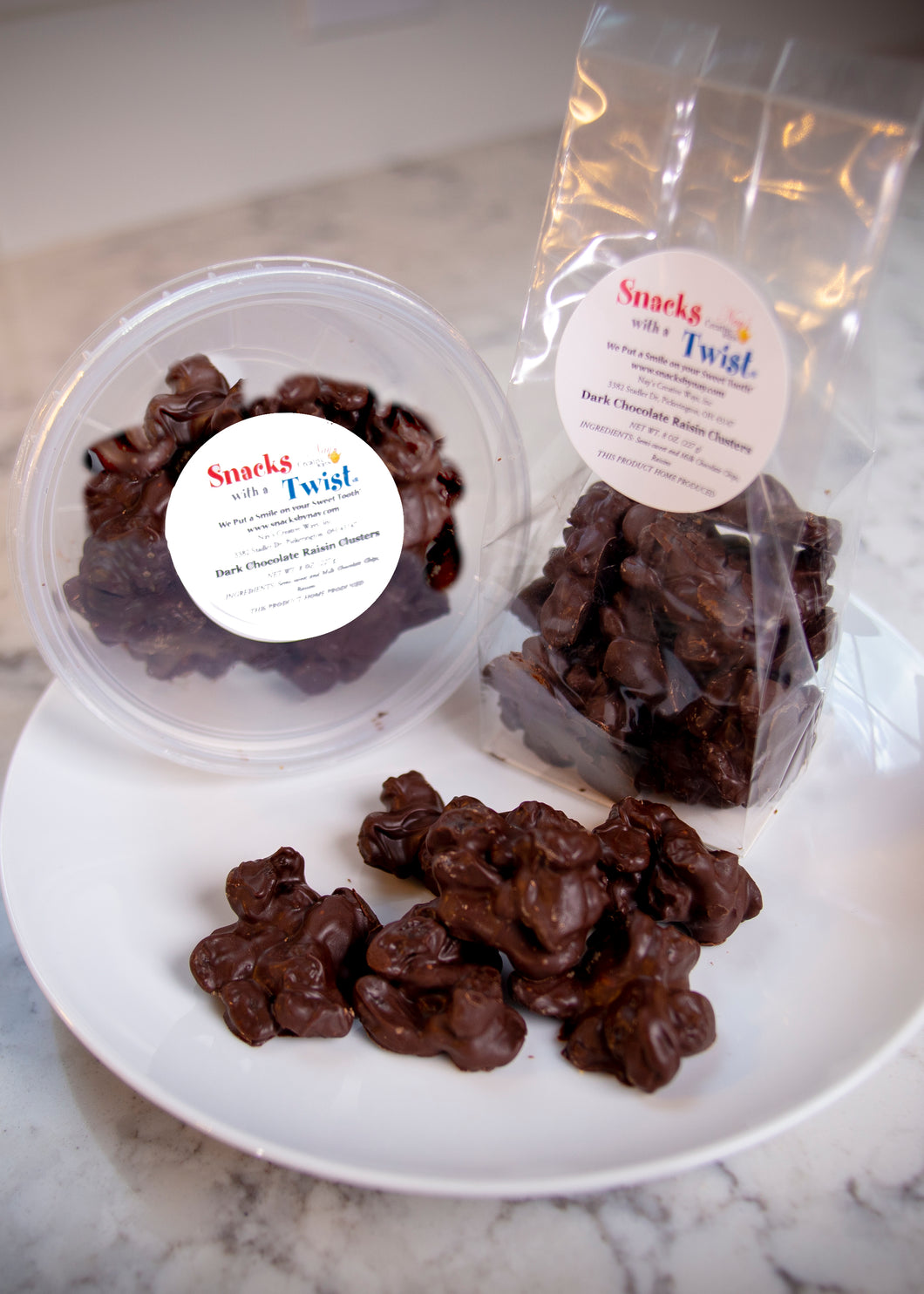 Dark Chocolate Raisin Clusters 8 ounce