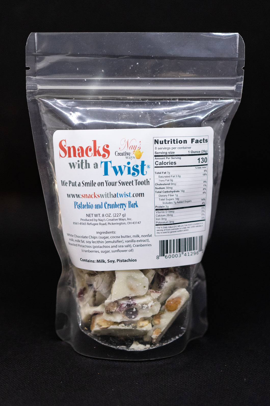 Pistachio and Cranberry Bark 8 ounce
